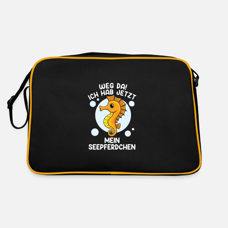 Seepferdchen bestanden Abzeichen Geschenk - Retro Tasche - Schwarz/Gold