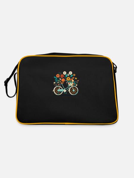 Süße Abenteuer Blumenrad Tour 5 - Retro Tasche - Schwarz/Gold - Hinten