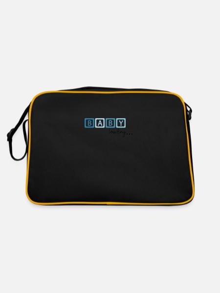 Baby loading…Aufdruck - Retro Tasche - Schwarz/Gold - Hinten