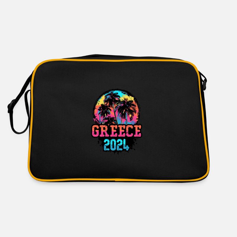 Greece 2024 Team Palm Trees Multicolored Retro Bag