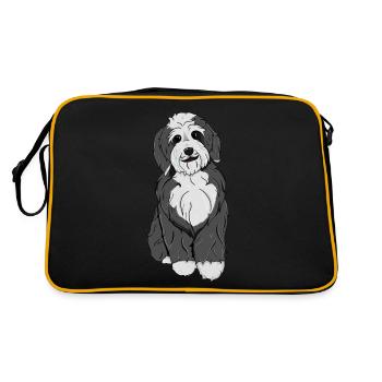 Bernedoodle Dog - Retro Bag - black/gold - Back