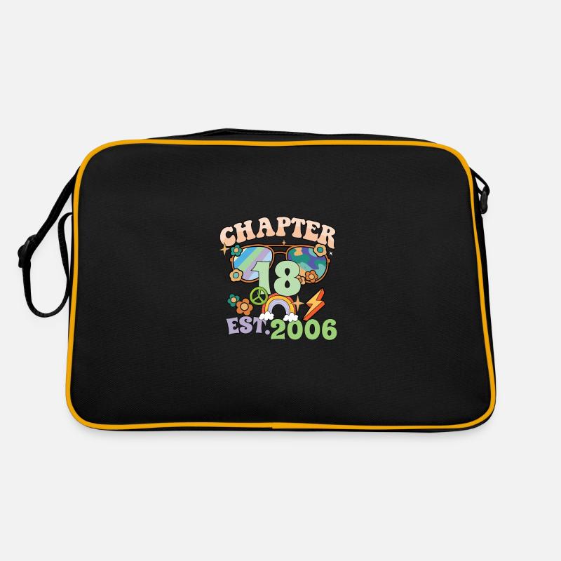Turning 18 18th Birthday Retro Theme Peace Sign Retro Tasche