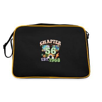 Tournant 56 56e anniversaire rétro thème signe de paix - Sac Retro - noir/or - Dos
