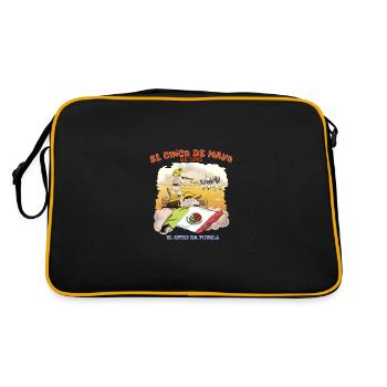 El Cinco De Mayo Battle Scene Celebration - Retro Tasche - Schwarz/Gold - Hinten
