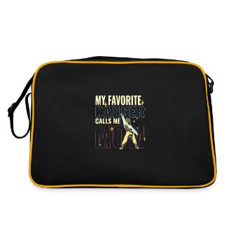 Proud Dance Mother My Favorite Dancer Calls Me Mom - Retro Tasche - Schwarz/Gold - Hinten