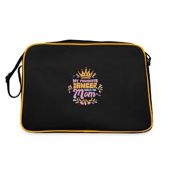 Proud Dance Mother My Favorite Dancer Calls Me Mom - Retro Tasche - Schwarz/Gold - Hinten