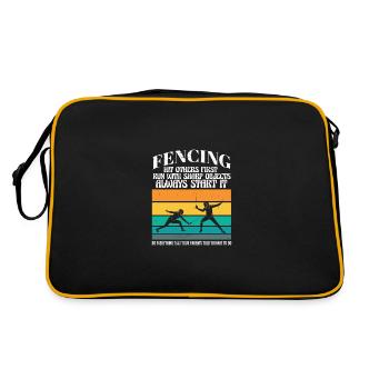 Drôle Escrime Athlète Entraîneur Sports De Combat Épée - Sac Retro - noir/or - Dos