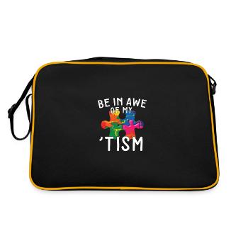 Be In Awe Of My Tism Support Autism Awareness - Retro Bag - black/gold - Back