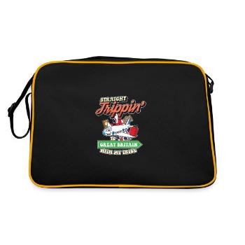 Straight Trippin' To Great Britain With My Tribe - Retro Tasche - Schwarz/Gold - Hinten