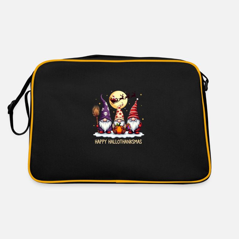 Frohes Hallothanksmas Zwerge Feier Retro Tasche