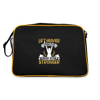 Lift heavier train harder become stronger - Retro Tasche - Schwarz/Gold - Hinten