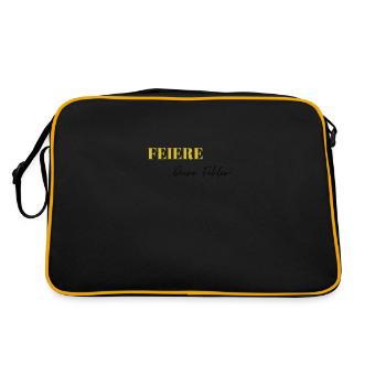 Feiere Deine Fehler - Retro Tasche - Schwarz/Gold - Hinten