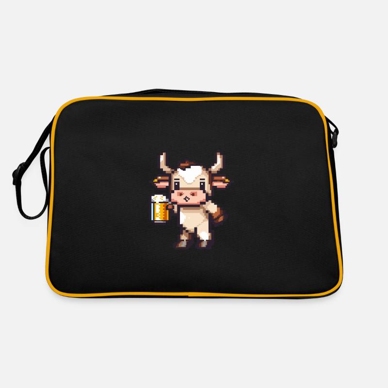 Vache bière pixel Sac Retro