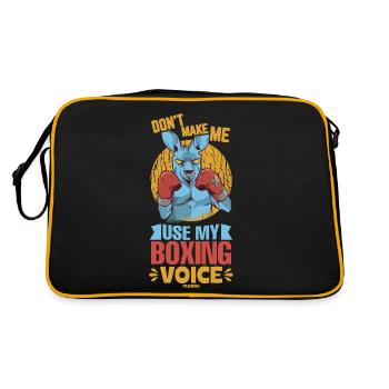 Don't Make Me Use My Boxing Voice - Retro Tasche - Schwarz/Gold - Hinten