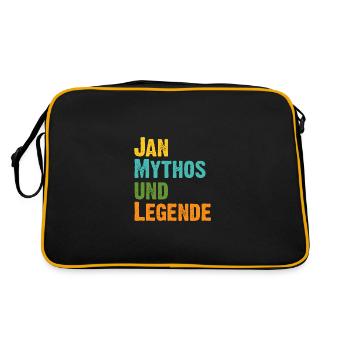 Jan der Mythos und Legende Vorname Jan - Retro Tasche - Schwarz/Gold - Hinten