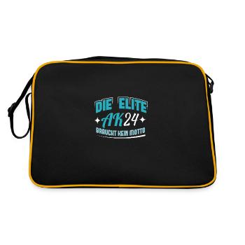 Abschlussklasse 2024 Schulabschluss Abitur Matura - Retro Tasche - Schwarz/Gold - Hinten