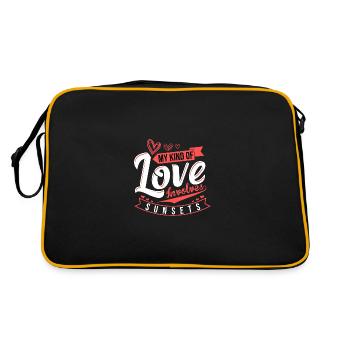 My Kind of Love Involves Sunsets and Romance - Retro Bag - black/gold - Back