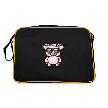 Pig Cool Animal - Retro Bag - black/gold - Back