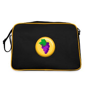 Icône de fruit d’autocollant de raisin - Sac Retro - noir/or - Dos