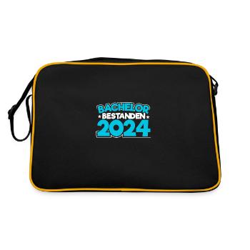 Bachelor 2024 Bachelorabschluss Absolvent Sponsion - Retro Tasche - Schwarz/Gold - Hinten