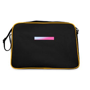 Bars Blue & Pink Gradient - Retro Bag - black/gold - Back