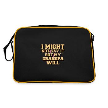 Ich sage es vielleicht nicht, aber mein Großvater wird es sagen - Retro Tasche - Schwarz/Gold - Hinten