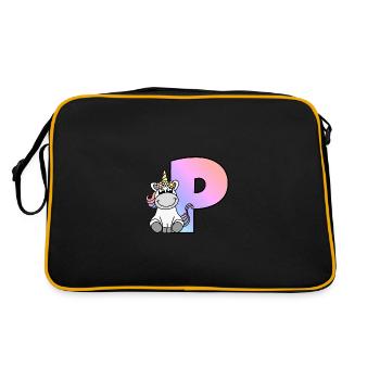 Unicorn Letter P - Retro Bag - black/gold - Back