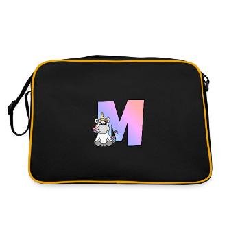 Unicorn Letter M - Retro Bag - black/gold - Back