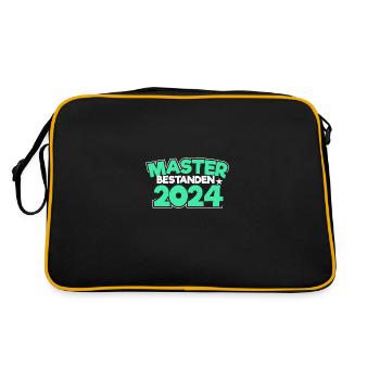 Master bestanden 2024 Masterabschluss Sponsion - Retro Tasche - Schwarz/Gold - Hinten