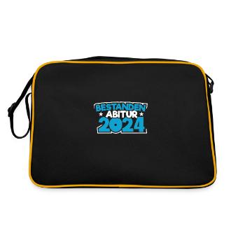 Abitur 2024 Abireise Abifeier Abifahrt Abiturient - Retro Tasche - Schwarz/Gold - Hinten
