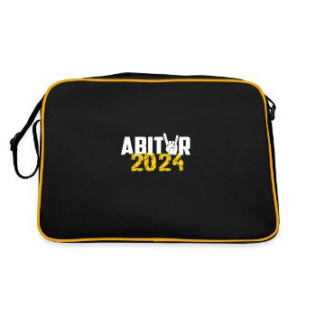 Abitur 2024 Abireise Abifeier Abifahrt Abiturient - Retro Tasche - Schwarz/Gold - Hinten