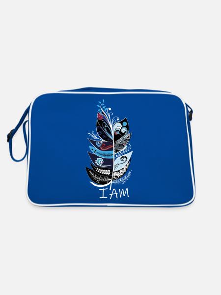 feather - Retro Bag - blue/white - Back