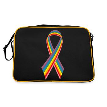 Pride ribbon for LBGT Solidarity - Retro Bag - black/gold - Back