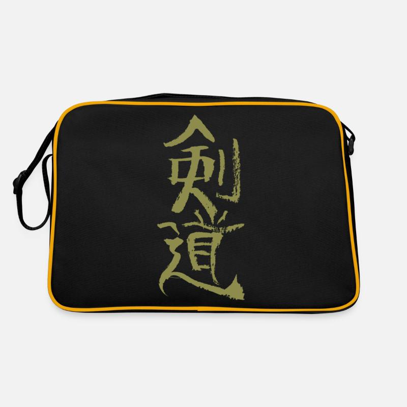 Kendo / Japonais - Sac Retro - noir/or
