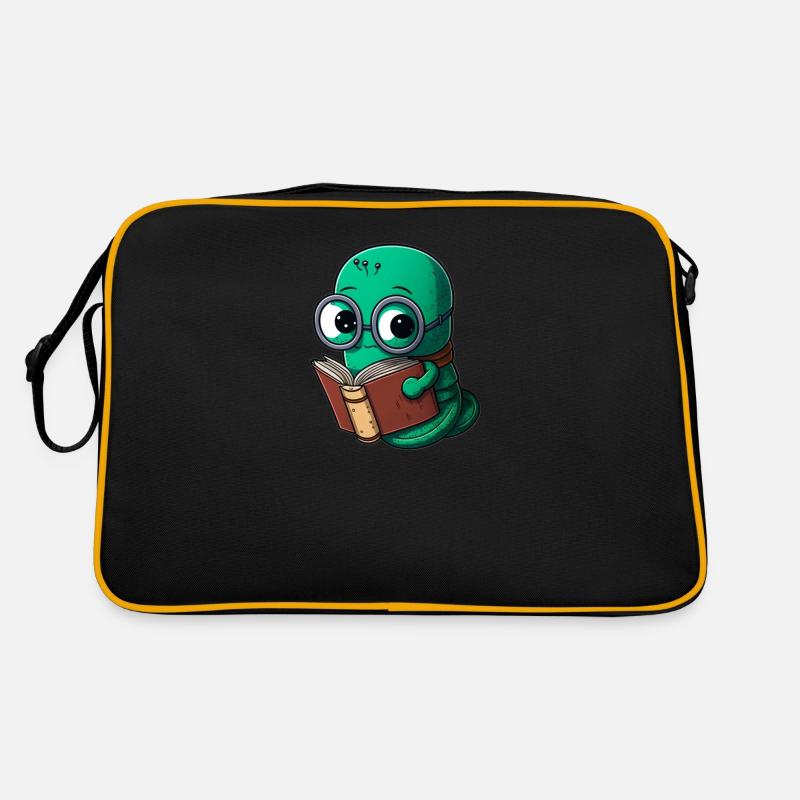 Bibliophile Bookworm Bookworm - Retro Bag - black/gold