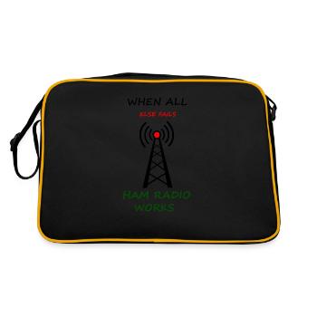 Wenn alles andere fehlschlägt Amateurfunk funktioniert v1 - Retro Tasche - Schwarz/Gold - Hinten