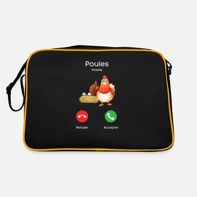 appel des poules - Sac Retro - noir/or