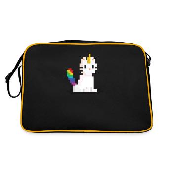 Chat licorne Pixel - Sac Retro - noir/or - Dos