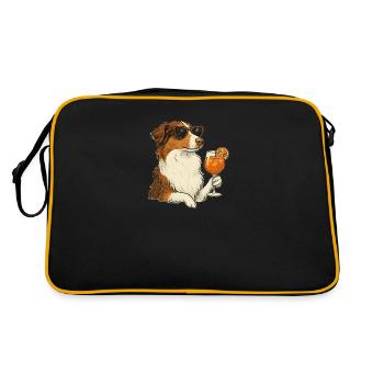 Hundstage & Orange Vibes - Retro Tasche - Schwarz/Gold - Hinten