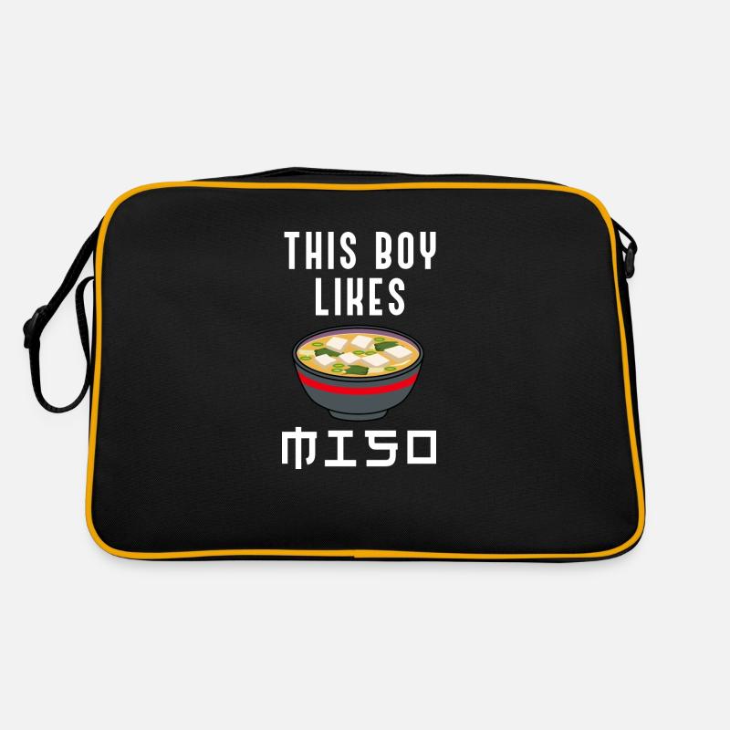 Miso-Suppe Ironischer Spruch Junge mag Miso Ramen Retro Tasche