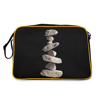 Steine - Retro Tasche - Schwarz/Gold - Hinten