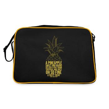Pineapple Poem Fruit Saying Gift Idea - Retro Bag - black/gold - Back