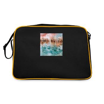 Cité futuriste sur l'eau - Sac Retro - noir/or - Dos