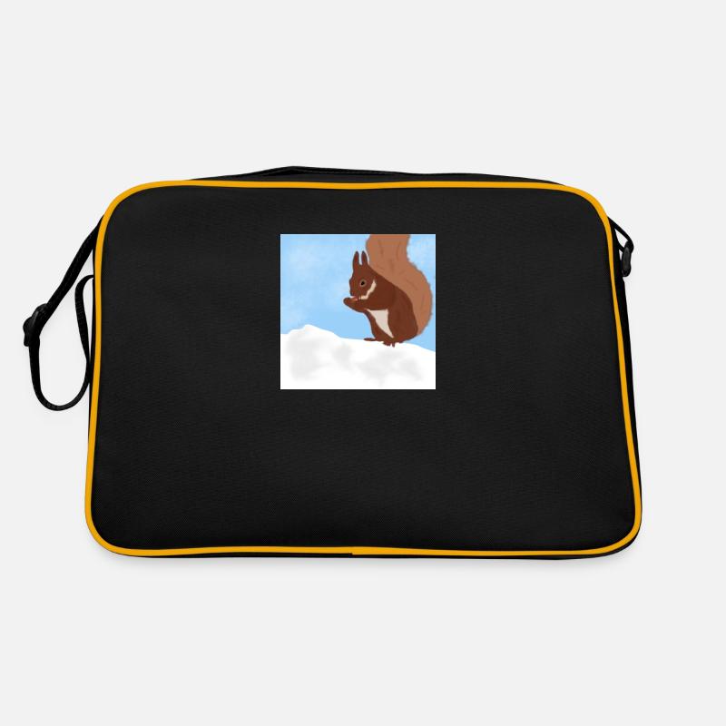 Eichhörnchen - Retro Tasche - Schwarz/Gold