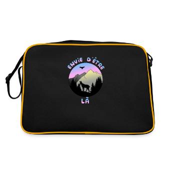 envie d'être là montagne chamois - Sac Retro - noir/or - Dos