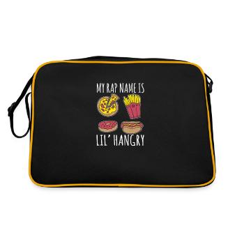 Mein Rap-Name ist Lil' Hangry - Retro Tasche - Schwarz/Gold - Hinten