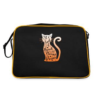 Its Just A Bunch Of Hocus Pocus Halloween Cat Love - Retro Bag - black/gold - Back