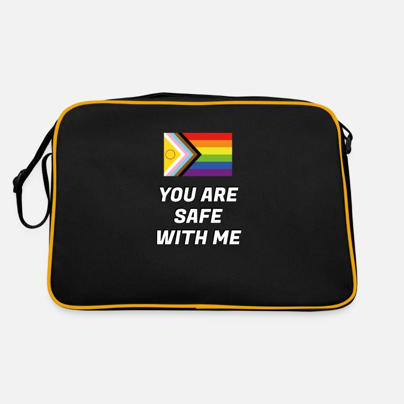 Inclusive Pride Progress Flag safe space Retro Bag