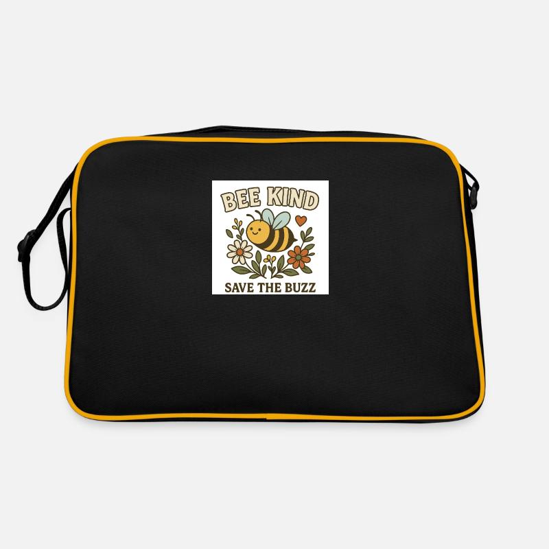 Be kind white - Retro Tasche - Schwarz/Gold