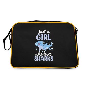 Just A Girl Who Loves Sharks - Retro Bag - black/gold - Back